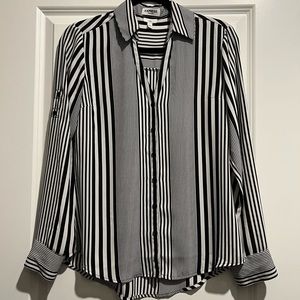 Express Women’s Striped Button Up Blouse